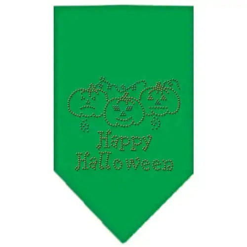Happy-Halloween-Rhinestone-Bandana-Emerald-Green-Small-GreatEagleInc-319077594