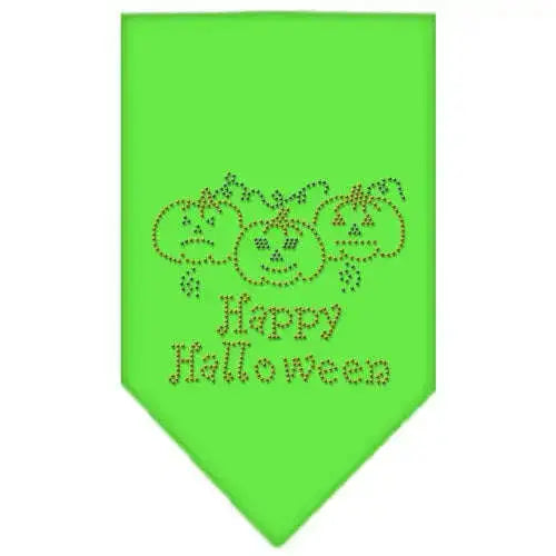 Happy-Halloween-Rhinestone-Bandana-Lime-Green-Small-GreatEagleInc-319077355