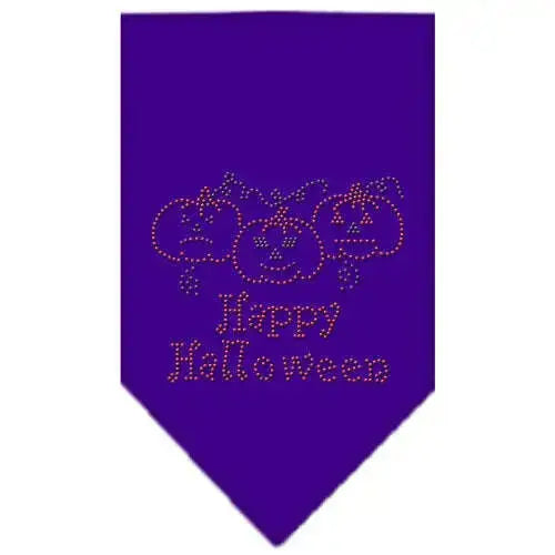 Happy-Halloween-Rhinestone-Bandana-Purple-Small-GreatEagleInc-319077084