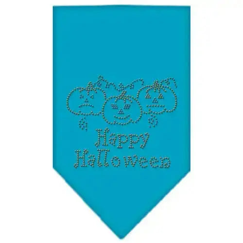 Happy-Halloween-Rhinestone-Bandana-Turquoise-Small-GreatEagleInc-319076914