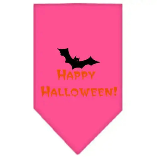 Happy-Halloween-Screen-Print-Bandana-Bright-Pink-Large-GreatEagleInc-319199956
