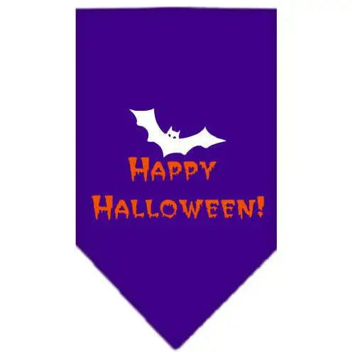 Happy-Halloween-Screen-Print-Bandana-Purple-Small-GreatEagleInc-319197974