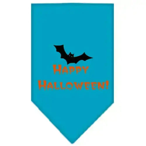 Happy-Halloween-Screen-Print-Bandana-Turquoise-Large-GreatEagleInc-319199010