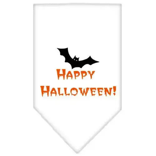 Happy-Halloween-Screen-Print-Bandana-White-Small-GreatEagleInc-319197660