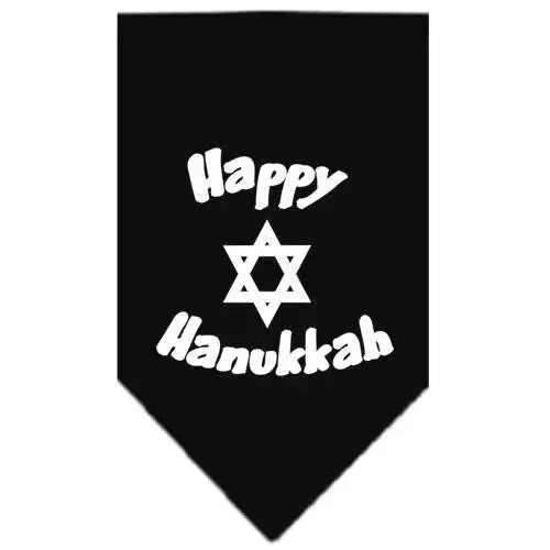 Happy-Hanukkah-Screen-Print-Bandana-Black-Large-GreatEagleInc-319837659