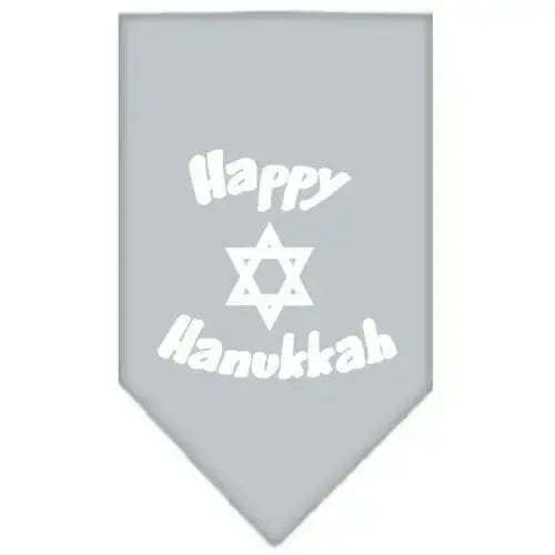 Happy-Hanukkah-Screen-Print-Bandana-Grey-Large-GreatEagleInc-319837339