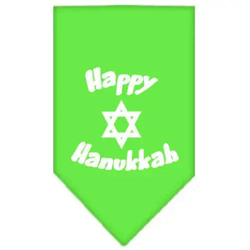 Happy-Hanukkah-Screen-Print-Bandana-Lime-Green-Small-GreatEagleInc-319836016