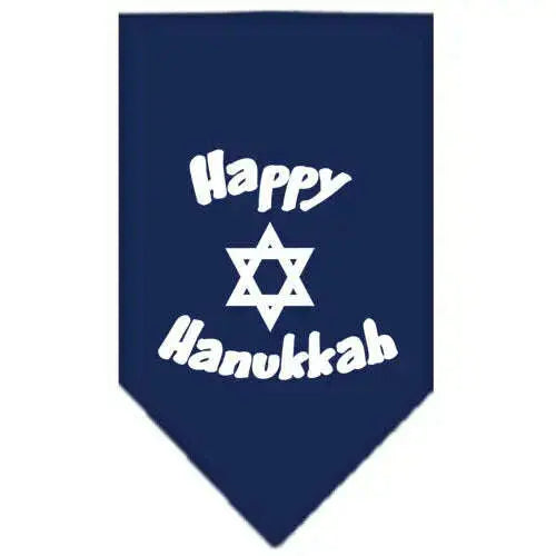 Happy-Hanukkah-Screen-Print-Bandana-Navy-Blue-Large-GreatEagleInc-319837077