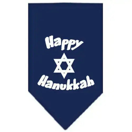 Happy-Hanukkah-Screen-Print-Bandana-Navy-Blue-Small-GreatEagleInc-318532739
