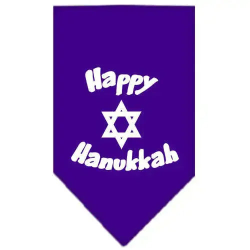 Happy-Hanukkah-Screen-Print-Bandana-Purple-Large-GreatEagleInc-319836883