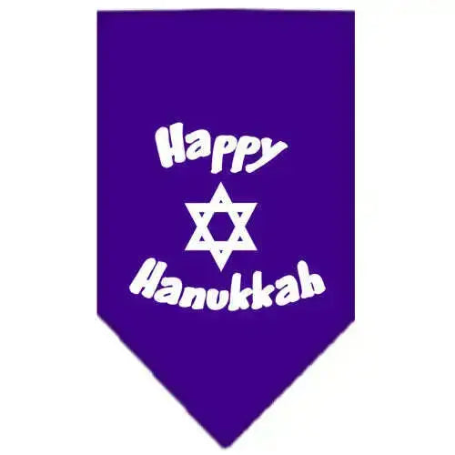 Happy-Hanukkah-Screen-Print-Bandana-Purple-Small-GreatEagleInc-318532951
