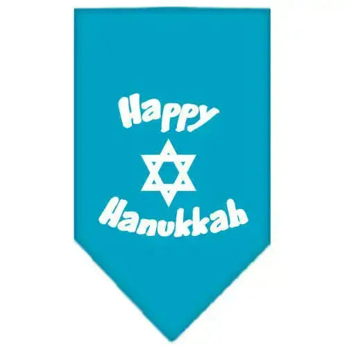 Happy-Hanukkah-Screen-Print-Bandana-Turquoise-Small-GreatEagleInc-318533192
