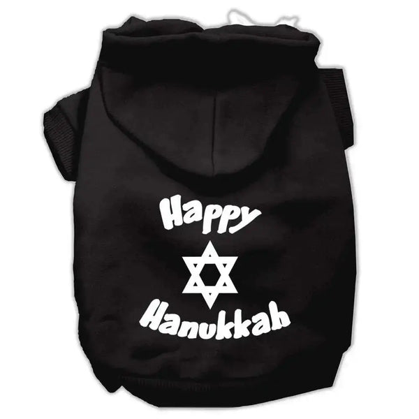 Happy-Hanukkah-Screen-Print-Pet-Hoodies-Black-Size-Lg-GreatEagleInc-333935127