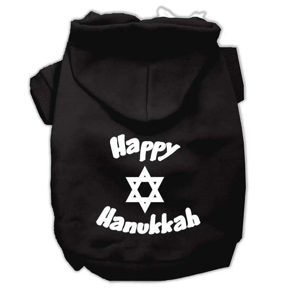 Happy-Hanukkah-Screen-Print-Pet-Hoodies-Black-Size-Sm-GreatEagleInc-333934849