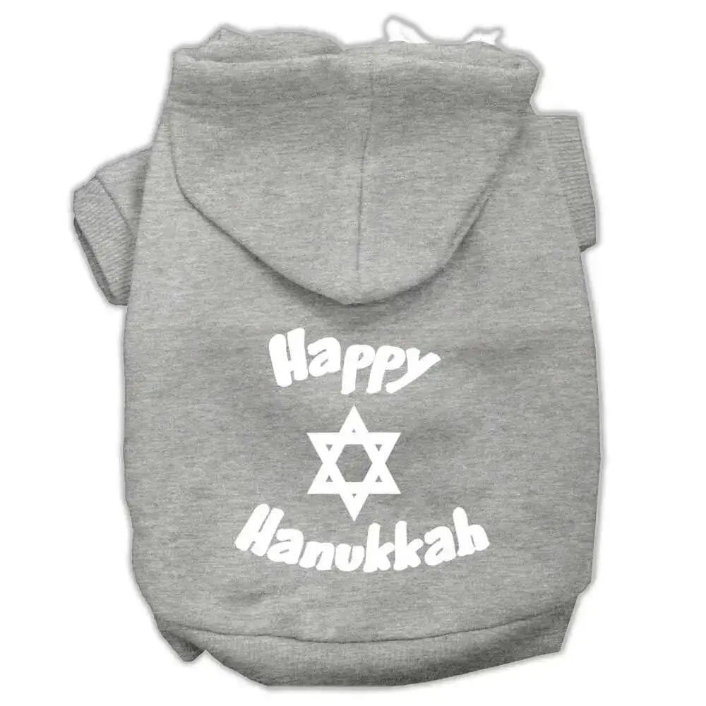 Happy-Hanukkah-Screen-Print-Pet-Hoodies-Grey-Size-Xl-GreatEagleInc-333710184