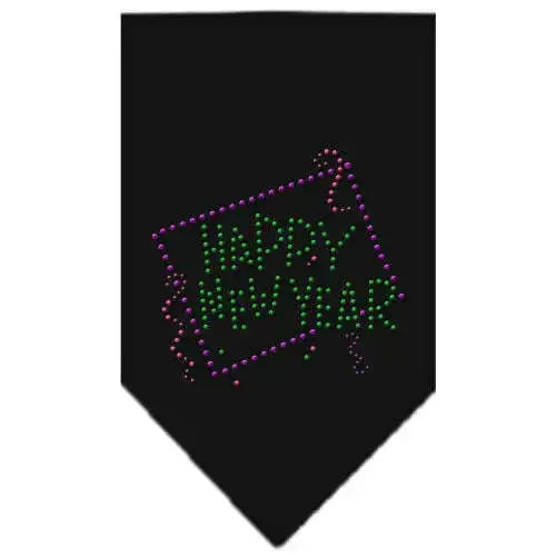 Happy-New-Year-Rhinestone-Bandana-Black-Small-GreatEagleInc-319030774