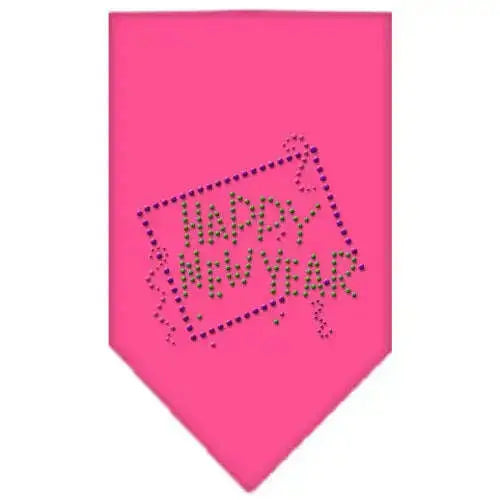 Happy-New-Year-Rhinestone-Bandana-Bright-Pink-Small-GreatEagleInc-319030610