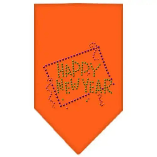 Happy-New-Year-Rhinestone-Bandana-Orange-Large-GreatEagleInc-319031025