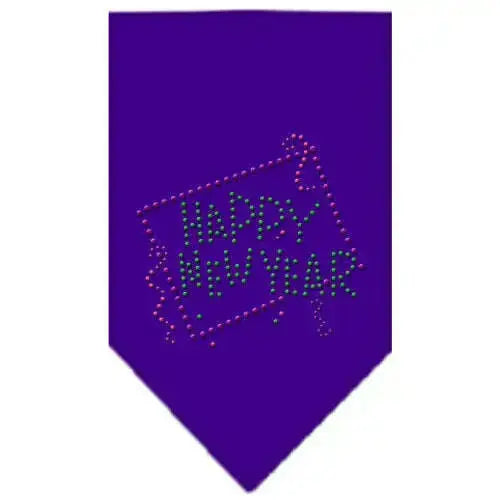 Happy-New-Year-Rhinestone-Bandana-Purple-Large-GreatEagleInc-319030981