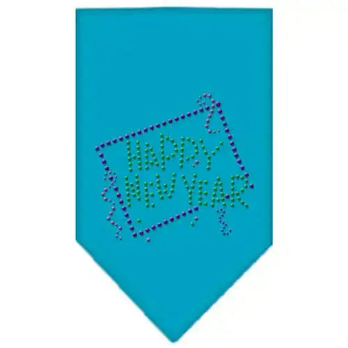 Happy-New-Year-Rhinestone-Bandana-Turquoise-Small-GreatEagleInc-319030258