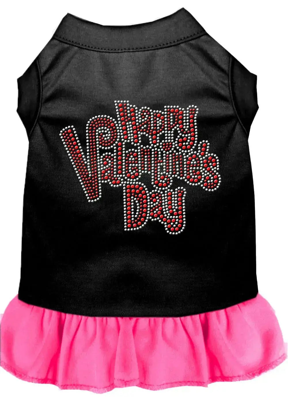 Happy-Valentines-Day-Rhinestone-Dress-Black-With-Bright-Pink-Med-GreatEagleInc-320075451