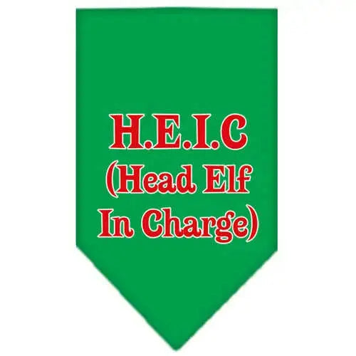 Head-Elf-In-Charge-Screen-Print-Bandana-Emerald-Green-Large-GreatEagleInc-333817098