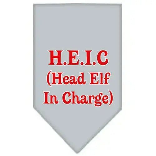 Head-Elf-In-Charge-Screen-Print-Bandana-Grey-Small-GreatEagleInc-333816312