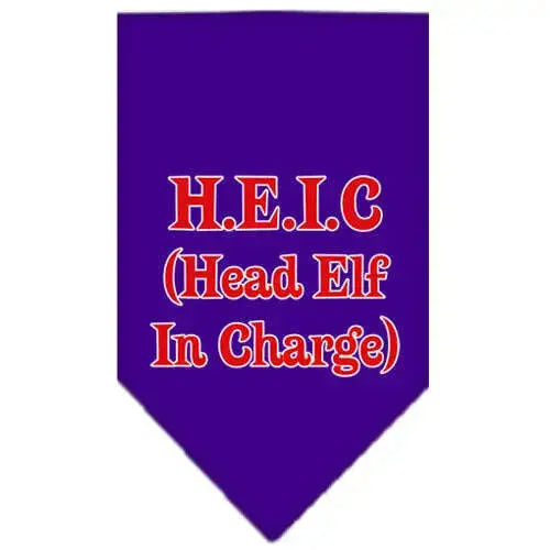 Head-Elf-In-Charge-Screen-Print-Bandana-Purple-Small-GreatEagleInc-333947544