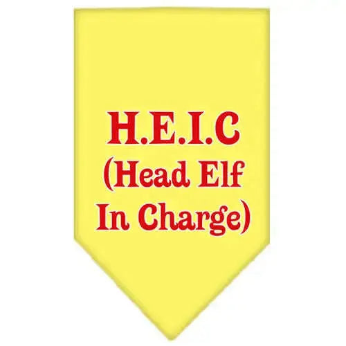 Head-Elf-In-Charge-Screen-Print-Bandana-Yellow-Large-GreatEagleInc-333816547