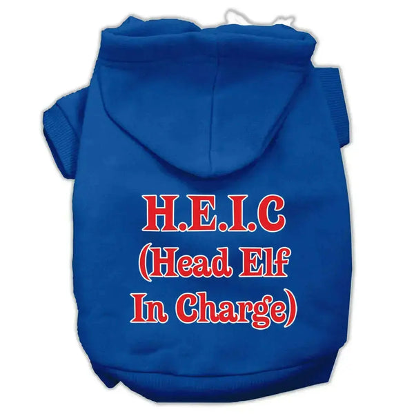 Head-Elf-In-Charge-Screen-Print-Pet-Hoodies-Blue-Size-Xxxl-GreatEagleInc-319383350