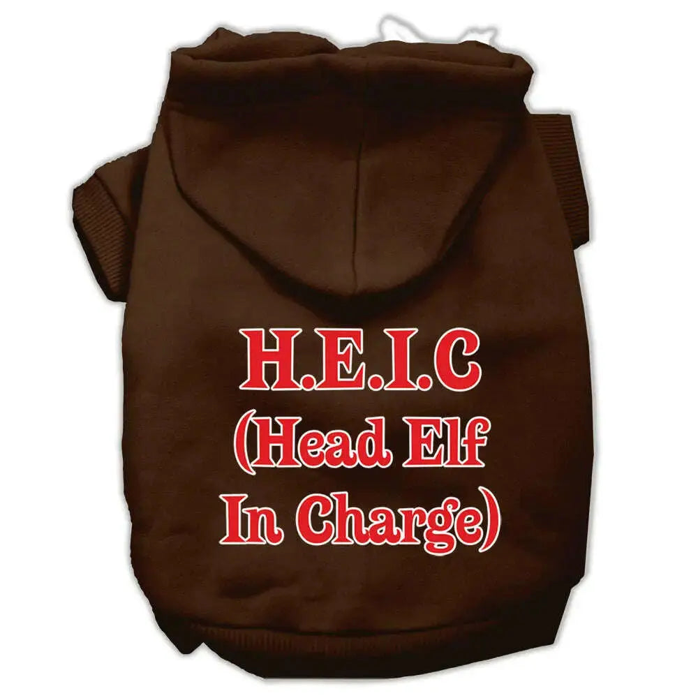 Head-Elf-In-Charge-Screen-Print-Pet-Hoodies-Brown-Size-Xxl-GreatEagleInc-319384094