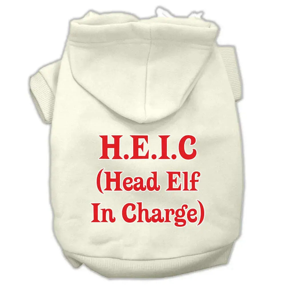 Head-Elf-In-Charge-Screen-Print-Pet-Hoodies-Cream-Size-Lg-GreatEagleInc-333708897