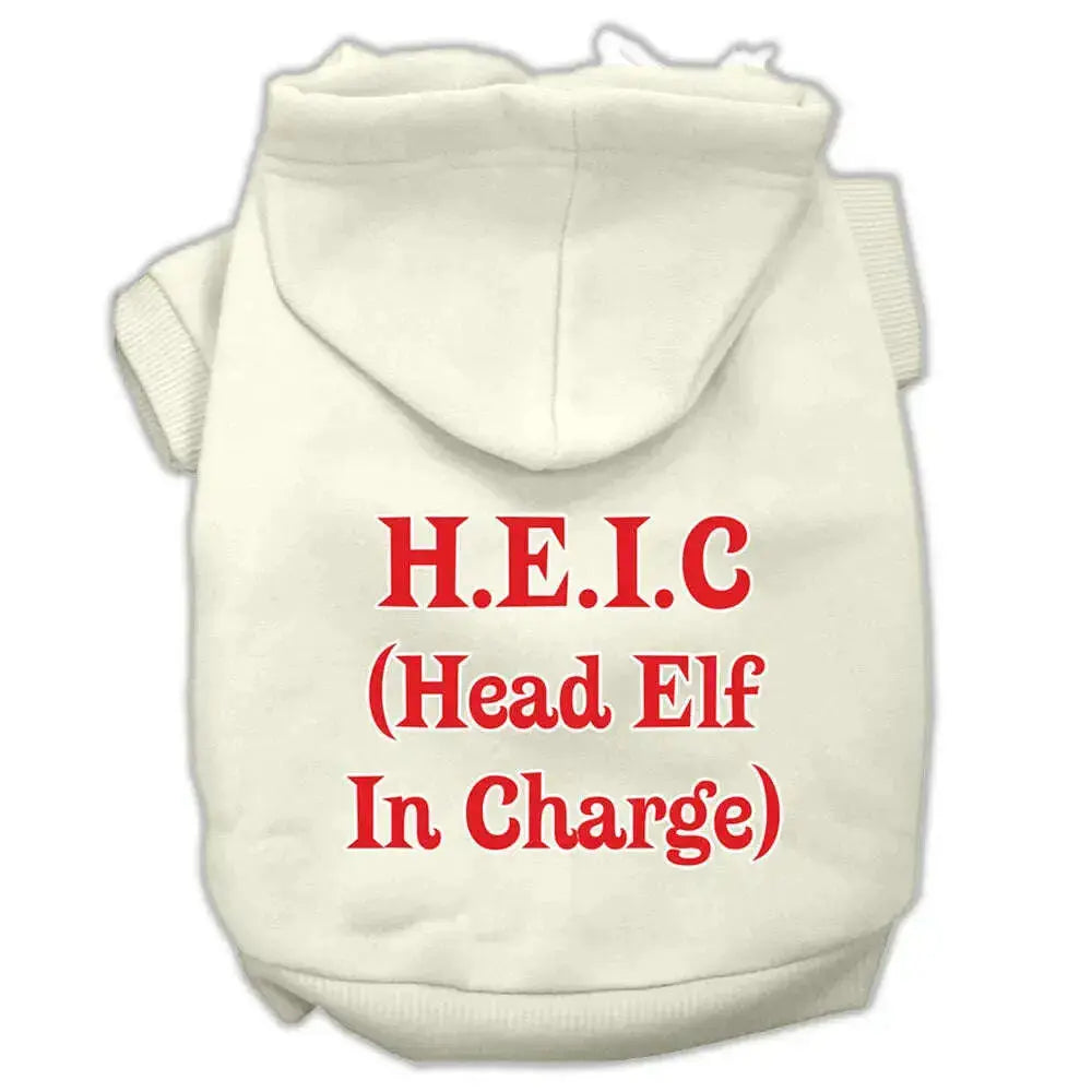 Head-Elf-In-Charge-Screen-Print-Pet-Hoodies-Cream-Size-Sm-GreatEagleInc-319386891