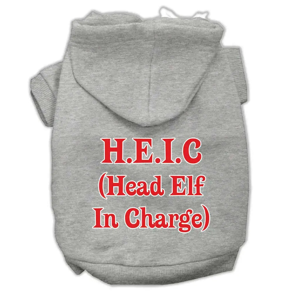 Head-Elf-In-Charge-Screen-Print-Pet-Hoodies-Grey-Size-Xl-GreatEagleInc-319385855
