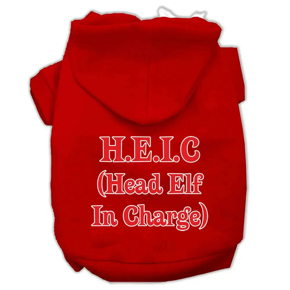 Head-Elf-In-Charge-Screen-Print-Pet-Hoodies-Red-Size-Med-GreatEagleInc-333708418