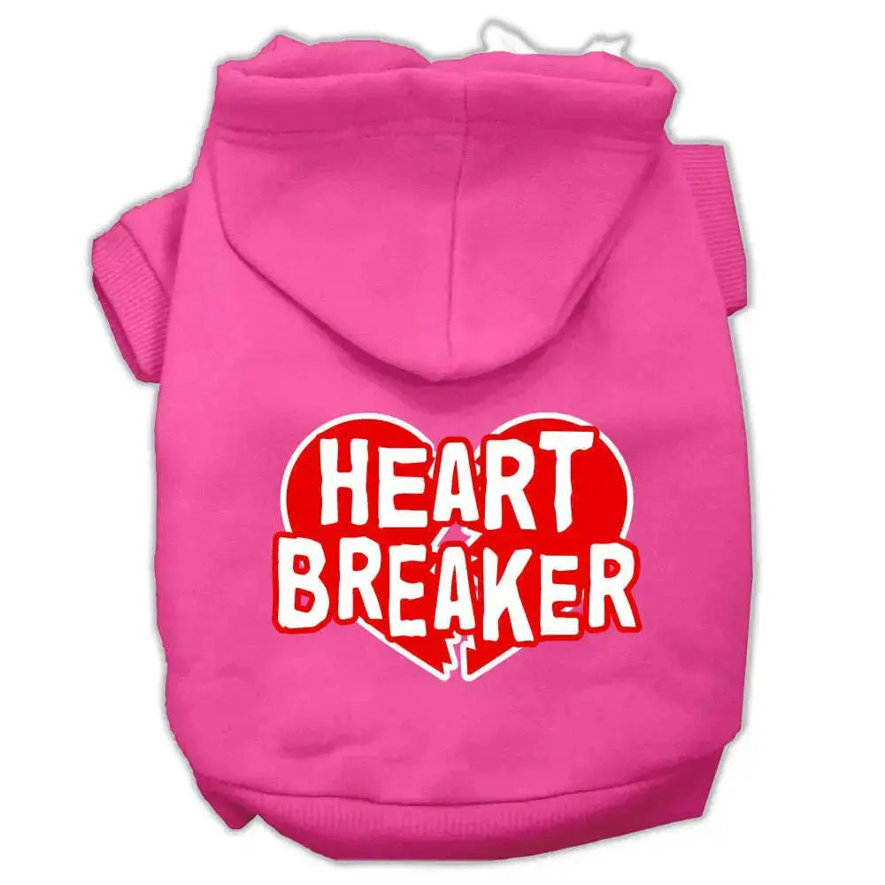 Heart-Breaker-Screen-Print-Pet-Hoodies-Bright-Pink-Size-Med-GreatEagleInc-333928093