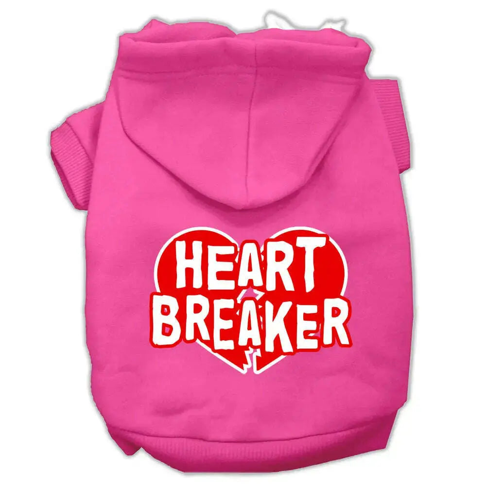 Heart-Breaker-Screen-Print-Pet-Hoodies-Bright-Pink-Size-Xxxl-GreatEagleInc-333925213