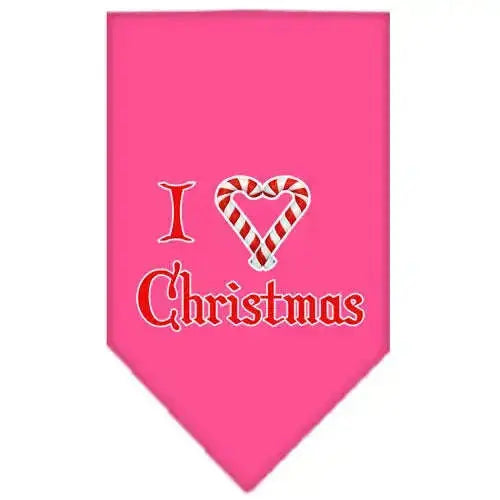 Heart-Christmas-Screen-Print-Bandana-Bright-Pink-Small-GreatEagleInc-319834413