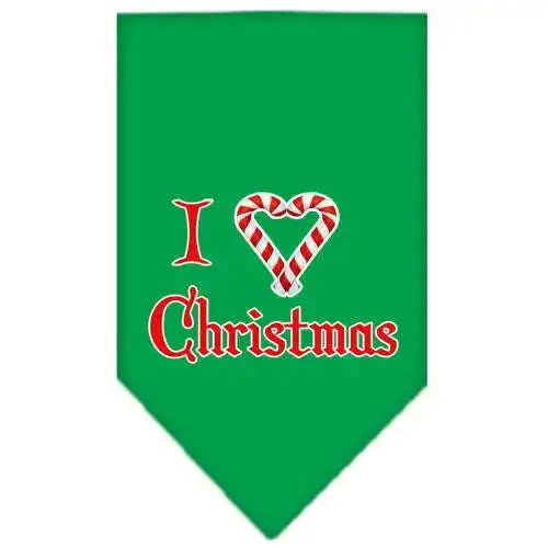 Heart-Christmas-Screen-Print-Bandana-Emerald-Green-Small-GreatEagleInc-319834221