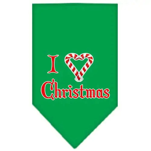 Heart-Christmas-Screen-Print-Bandana-Emerald-Green-Small-GreatEagleInc-319834221