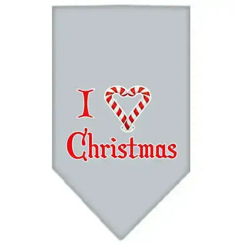 Heart-Christmas-Screen-Print-Bandana-Grey-Small-GreatEagleInc-319834167