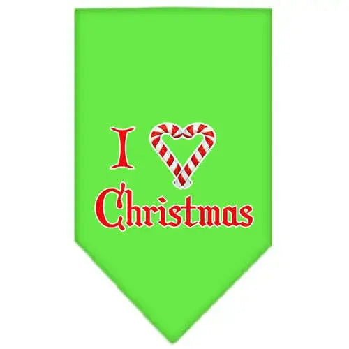 Heart-Christmas-Screen-Print-Bandana-Lime-Green-Large-GreatEagleInc-319835445