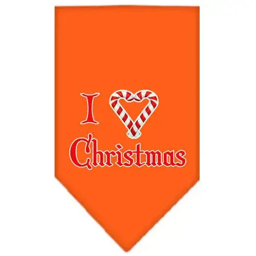 Heart-Christmas-Screen-Print-Bandana-Orange-Small-GreatEagleInc-319833710