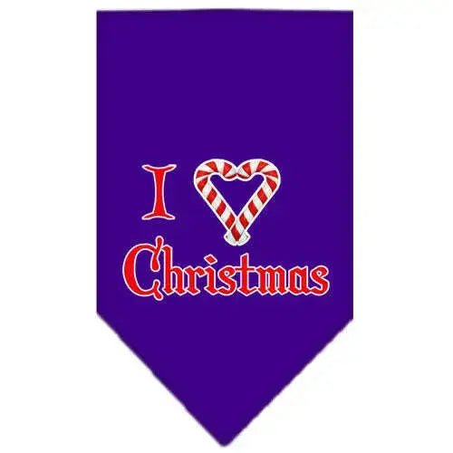 Heart-Christmas-Screen-Print-Bandana-Purple-Small-GreatEagleInc-319833615