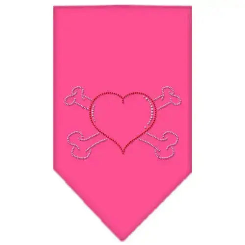Heart-Crossbone-Rhinestone-Bandana-Bright-Pink-Small-GreatEagleInc-318592444