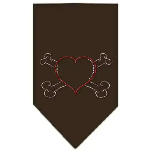 Heart-Crossbone-Rhinestone-Bandana-Cocoa-Small-GreatEagleInc-319026513