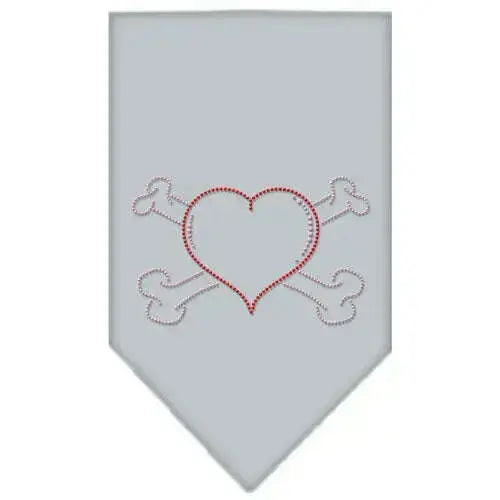 Heart-Crossbone-Rhinestone-Bandana-Grey-Small-GreatEagleInc-319026397