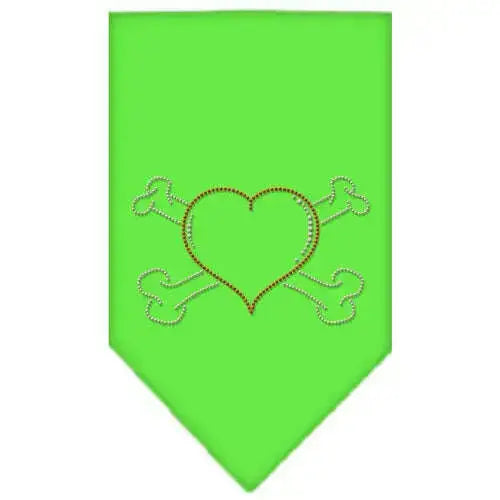 Heart-Crossbone-Rhinestone-Bandana-Lime-Green-Small-GreatEagleInc-319307152
