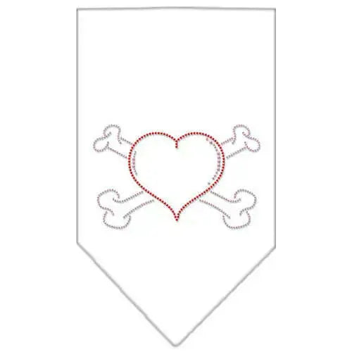 Heart-Crossbone-Rhinestone-Bandana-White-Small-GreatEagleInc-319306611