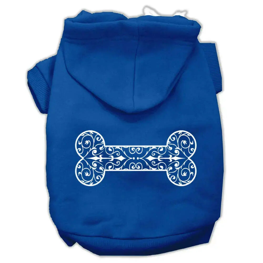 Henna-Bone-Screen-Print-Pet-Hoodies-Blue-Size-Xl-GreatEagleInc-333746593